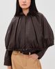 Sea Sea Thompson Leather Cape Jacket Brown - 2