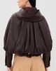 Sea Sea Thompson Leather Cape Jacket Brown - 3