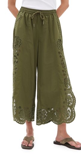 Sea Sea Vittoria Eyelet Pants Olive