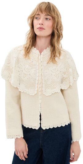 Sea Sea Wright Knit Cape Jacket Cream