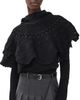 Sea Sea Wright Knit Crochet Poncho Black One - 1
