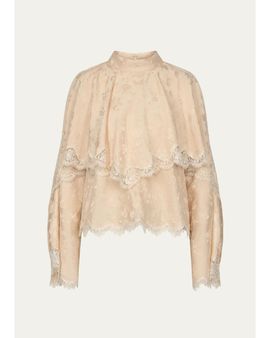 Sea Shay Long-Sleeve Lace Blouse