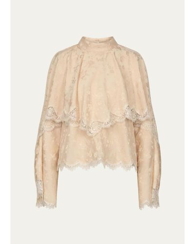 Sea Shay Long-Sleeve Lace Blouse