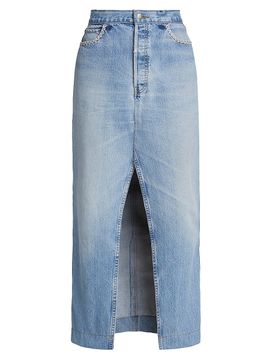 Sea Women's Marion Mended Denim Midi-Skirt