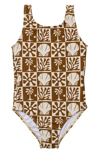 SEAESTA SURF SEAESTA SURF Kids' Beach Checks One-Piece Swimsuit