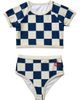 SEAESTA SURF SEAESTA SURF Kids' Nautical Checks Short Sleeve Two-Piece Rashguard Swimsuit - 1