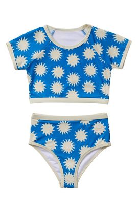 SEAESTA SURF SEAESTA SURF Kids' Soleil Short Sleeve Two-Piece Rashguard Swimsuit