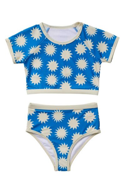 SEAESTA SURF SEAESTA SURF Kids' Soleil Short Sleeve Two-Piece Rashguard Swimsuit