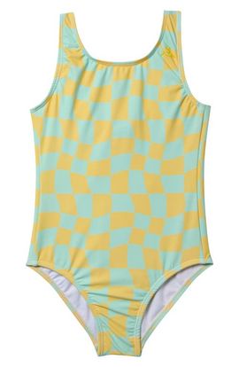 SEAESTA SURF SEAESTA SURF Kids' Wavy Checks One-Piece Swimsuit