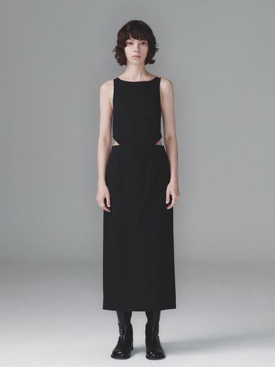 SEALOT BOAT NECK CHAIN DRESS (BLACK)