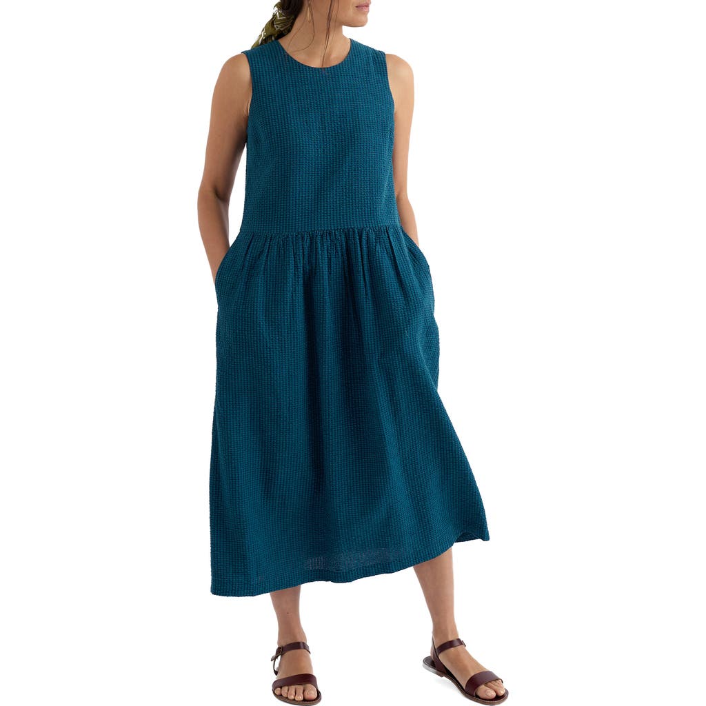 Seasalt Cornwall Seasalt Cornwall Brouse Gingham Sleeveless Organic Cotton Midi Dress