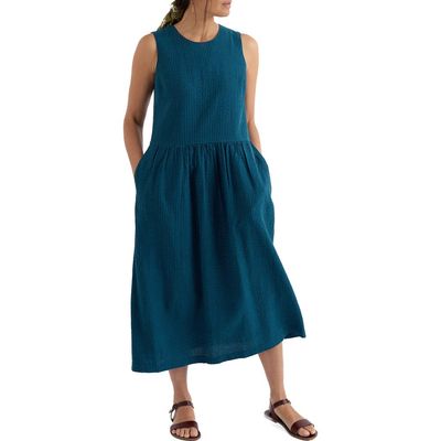 Seasalt Cornwall Seasalt Cornwall Brouse Gingham Sleeveless Organic Cotton Midi Dress