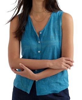 Seasalt Cornwall Seasalt Cornwall Carn Glaze Linen Button-Through Vest