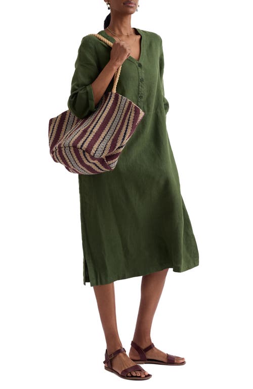 Seasalt Cornwall Seasalt Cornwall Dew Drop Long Sleeve Linen Midi Dress