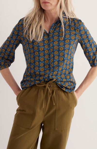 Seasalt Cornwall Seasalt Cornwall Embrace Floral Print Three-Quarter Sleeve Shirt