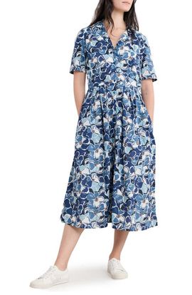 Seasalt Cornwall Seasalt Cornwall Floral Print Organic Cotton Midi Shirtdress