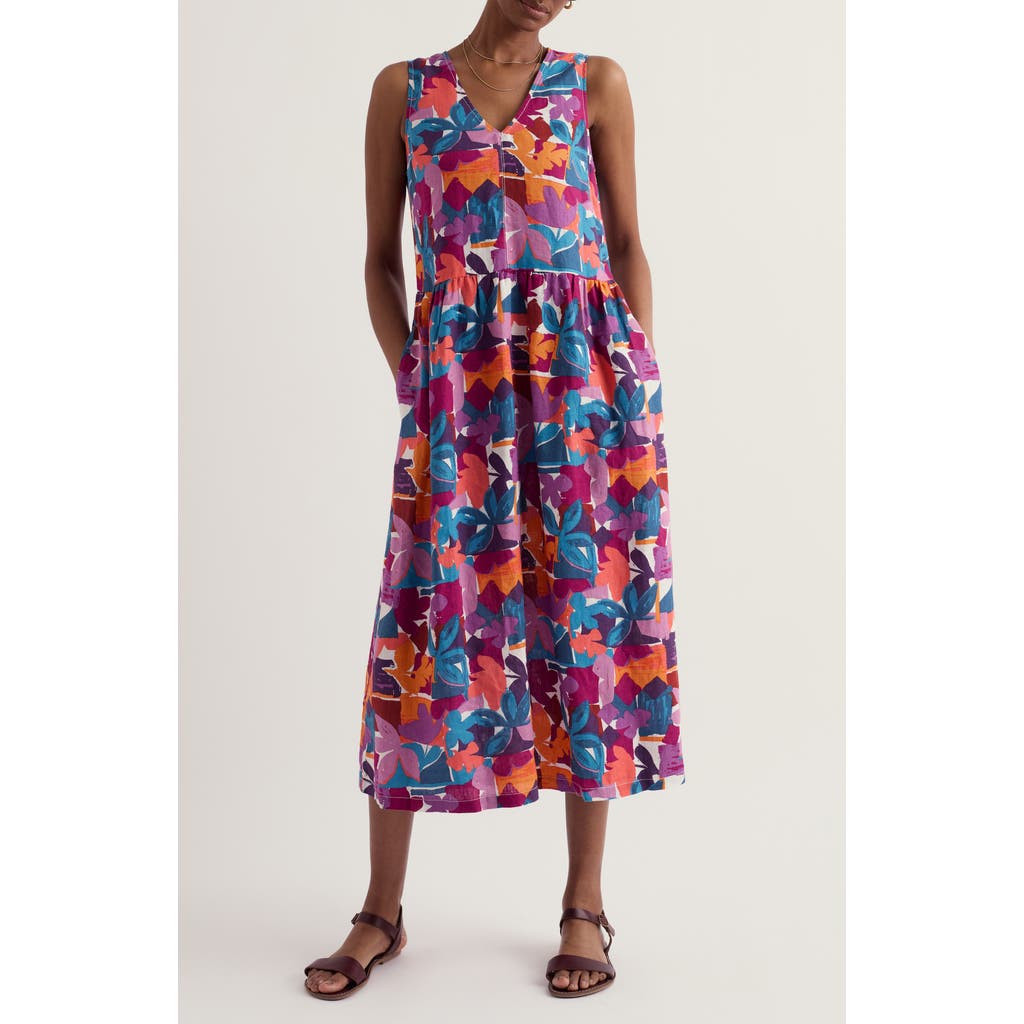 Seasalt Cornwall Seasalt Cornwall Lowland Heather Floral Linen Midi Dress