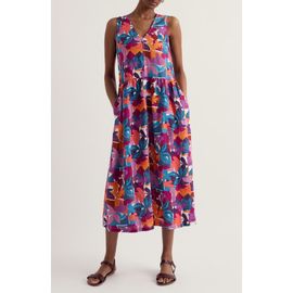 Seasalt Cornwall Seasalt Cornwall Lowland Heather Floral Linen Midi Dress