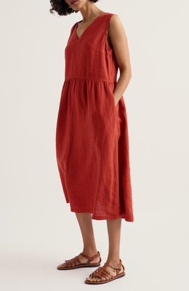 Seasalt Cornwall Seasalt Cornwall Lowland Heather Linen Midi Dress