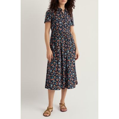 Seasalt Cornwall Seasalt Cornwall Mainland Floral Print Midi Shirtdress
