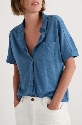 Seasalt Cornwall Seasalt Cornwall Parsley Fern Linen Button-Up Shirt