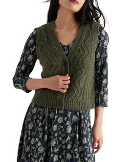 Seasalt Cornwall Seasalt Cornwall Pendouer V-neck Button Up Knitted Vest