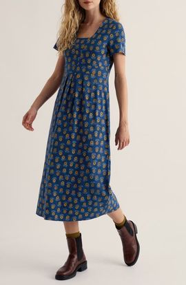 Seasalt Cornwall Seasalt Cornwall Seed Packet Stretch Organic Cotton Midi Dress