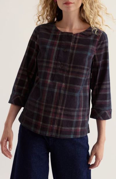 Seasalt Cornwall Seasalt Cornwall Tithonia Plaid Organic Cotton Top