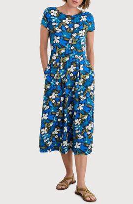 Seasalt Cornwall Seasalt Cornwall Wild Bouquet Cotton Jersey Midi Dress