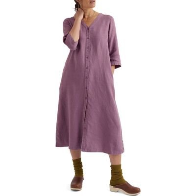 Seasalt Cornwall Seasalt Cornwall Word Posey Linen Button-Up Dress