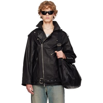 SECONDA SECONDA Black Fonda Leather Jacket
