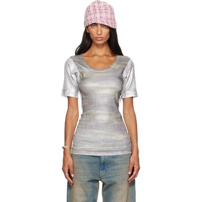 SECONDA SECONDA Khaki & Silver SSENSE Exclusive Mouflage T-shirt