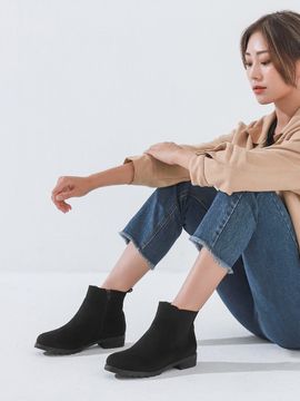 SECONDAILY Lita Chelsea Boots_Black Suede