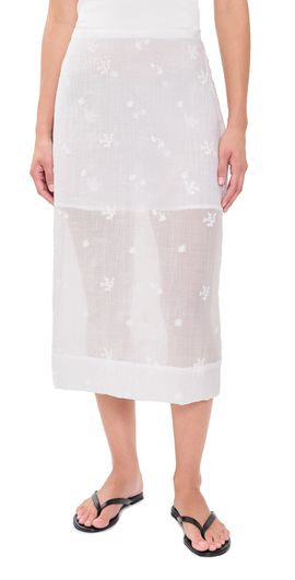 Secular Secular Nicole Embroidered Skirt White