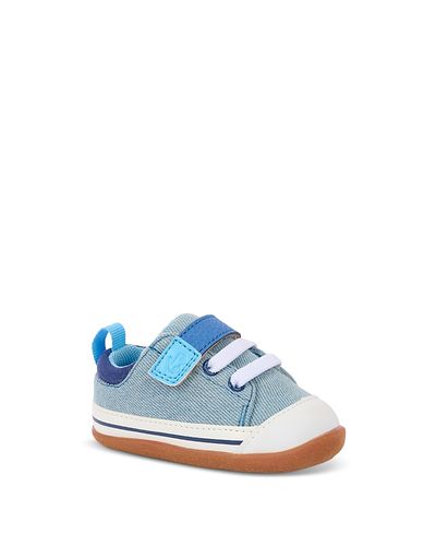 See Kai Run See Kai Run Boys' Stevie Mini Washed Denim First Walker Sneakers