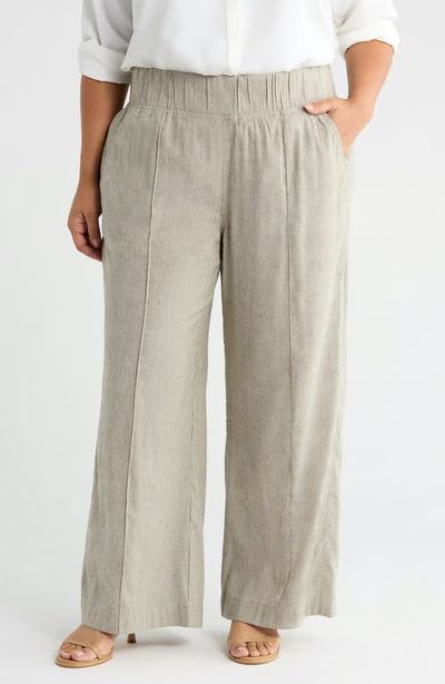 SEE ROSE GO SEE ROSE GO Multitasker Stripe Wide Leg Plus Size Pant