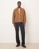 Selected Selected 100% leather double zip suede jacket in light brown - 2