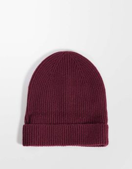 Selected Selected 100% merino wool sailor beanie in burgundy-RED