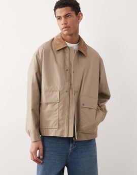 Selected Selected barn jacket in beige-Neutral