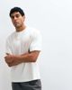 Selected Selected boxy fit T-shirt with pink abstract flower backprint in cream-White - 2