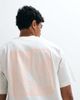 Selected Selected boxy fit T-shirt with pink abstract flower backprint in cream-White - 4