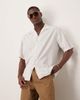 Selected Selected camp collar linen blend shirt in white stripes - 1