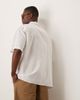 Selected Selected camp collar linen blend shirt in white stripes - 2