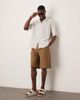Selected Selected camp collar linen blend shirt in white stripes - 3