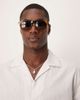 Selected Selected camp collar linen blend shirt in white stripes - 4