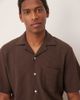 Selected Selected camp collar waffle shirt in brown - part of a set - 4