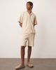Selected Selected camp collar waffle shirt in cream - part of a set-White - 2