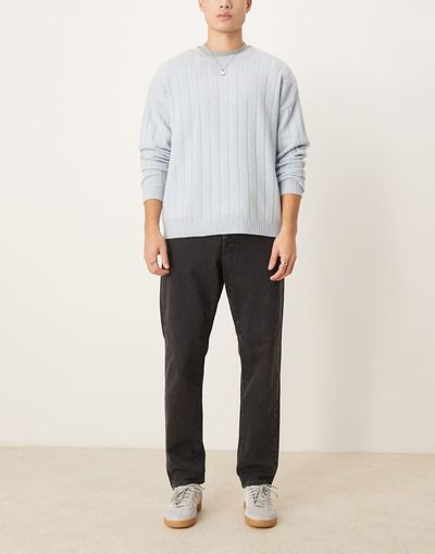 Selected Selected Cole regular tapered fit jeans in black