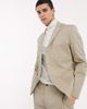Selected Selected cotton blend slim fit patch pocket suit jacket in stone-Neutral - 1