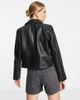 Selected Selected Femme leather jacket in black - 2